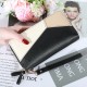 Fashion Candy Color Women's Long Patchwork Wallet Double Zipper Pink Wallets Mobile Phone Bag Clutches Purse Wristlet Wristband