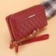 Women Pink Double Zipper Wallet High Quality PU Leather Fashion Large Long High Capacity Wallets Mobile Phone Carteira Feminina