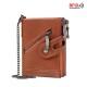 Men's Wallets Multifunctional RFID Blocking Leather Wallet with Chain Decor Credit Card Holder Bifold Compact Coin Purse for Men