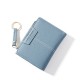 Portable Women Bifold Short Wallet Slim Coin Purse Ladies Credit Card Holder Case with Key Ring Small PU Leather Wallets