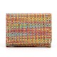 Womens Small Wallets Woven Pattern Hasp Card Case Purse with ID Window Card Holder Mini Ultra-thin Short Money Bag