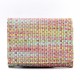 Womens Small Wallets Woven Pattern Hasp Card Case Purse with ID Window Card Holder Mini Ultra-thin Short Money Bag