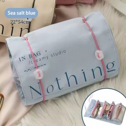 Toiletry Bag for Travel 4-Layer Roll-Up Large Capacity Cosmetic Makeup Pouch Detachable Makeup Storage Bag Waterproof