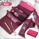 Toiletry Bag for Travel 4-Layer Roll-Up Large Capacity Cosmetic Makeup Pouch Detachable Makeup Storage Bag Waterproof