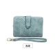 Women's Small Bifold Leather Wallets Ladies Wristlet with Card Slots Id Window Zipper Coin Purse Large Capacity Short Clutch Bag