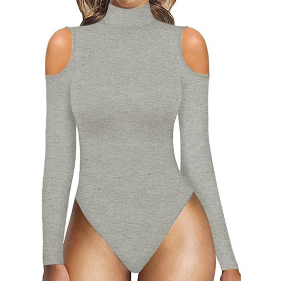 Europe and the United States new independent women's sexy off-the-shoulder tee bodysuit